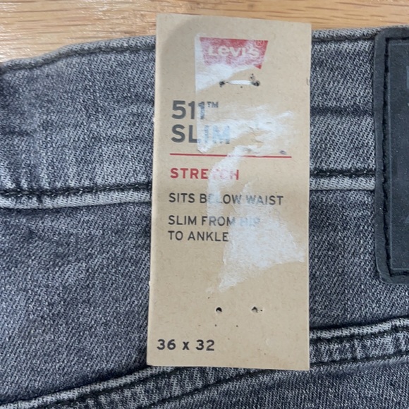 Levi Strauss 511 Slim Stretch 36x32 Grey Wash Jeans - Picture 3 of 4